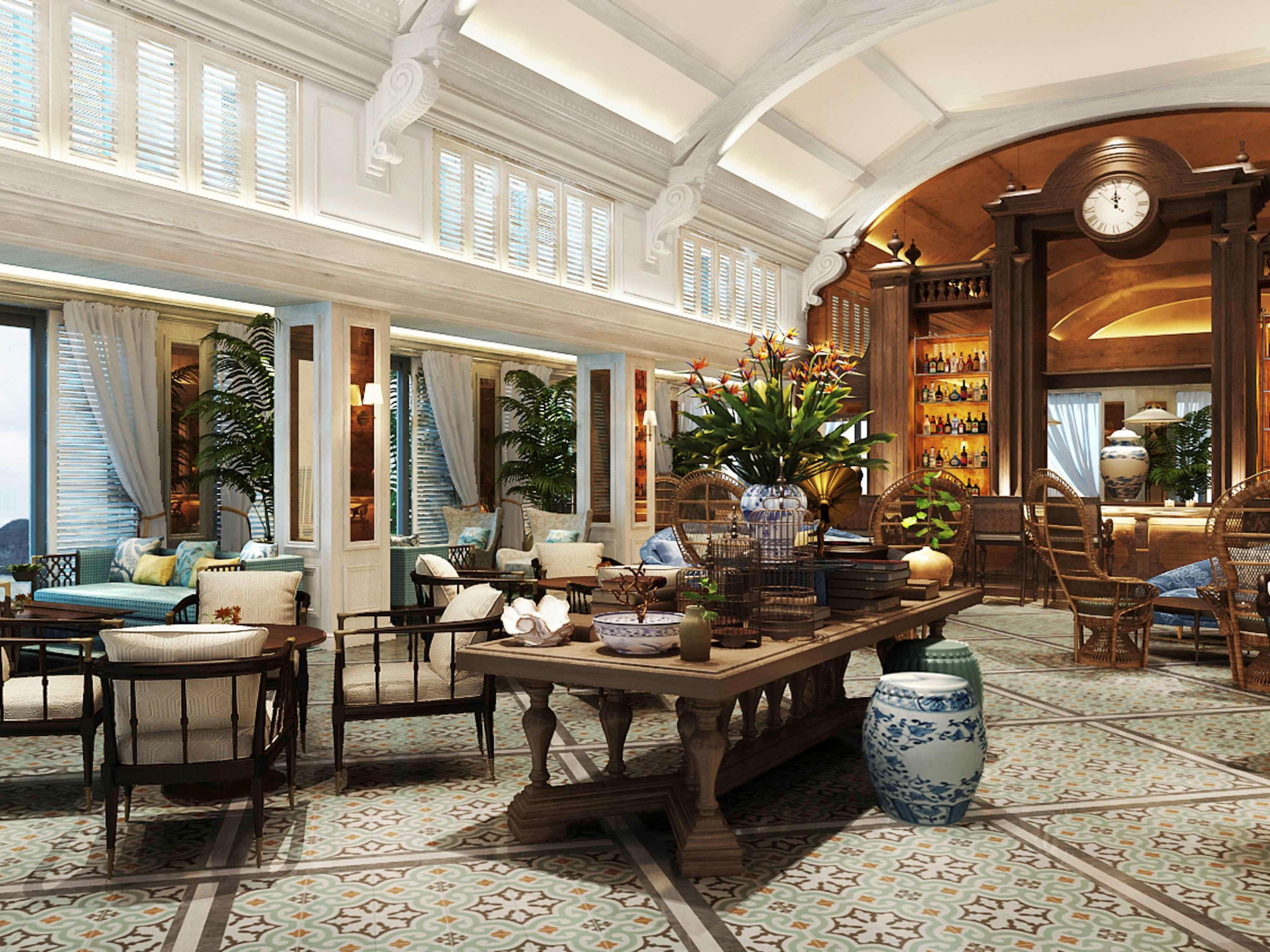 Chan Chau Hotel Perle D'Orient Cat Ba - Mgallery מראה חיצוני תמונה The lobby of the hotel